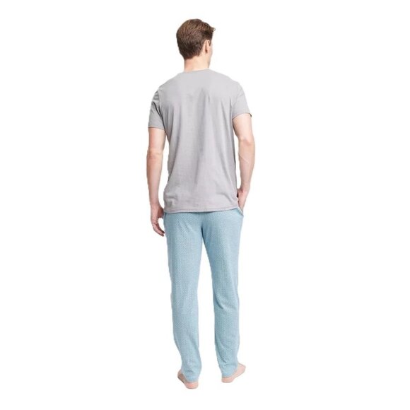 Goodfellow Gray SS Tee & Blue Geo Print Pants 2 Pc Pajama Set -- Size XXL 50/52 - Picture 2 of 7